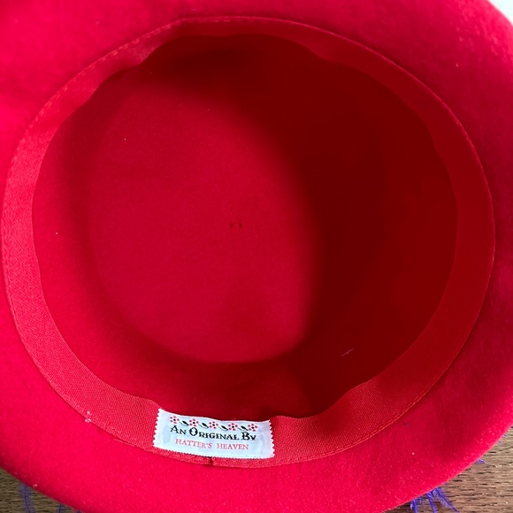 Vintage Church Hat /Derby Hat RED Original by Hatter's Heaven - Picture 5 of 5